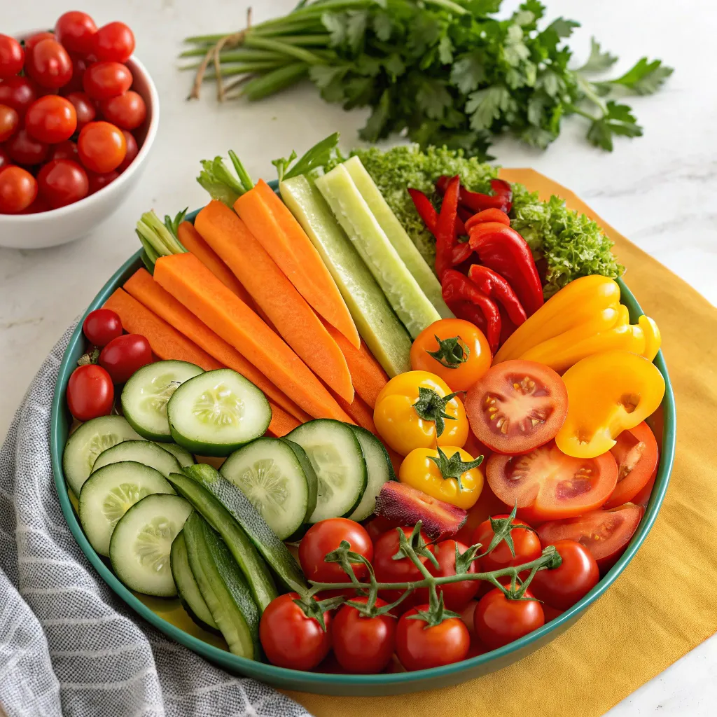 Colorful platter of fresh vegetables