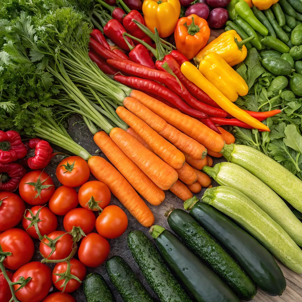 A colorful array of fresh vegetables